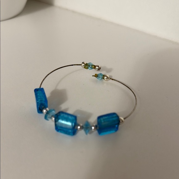 Murano Blue Glass Bead Bracelet- from Italy - Picture 3 of 5